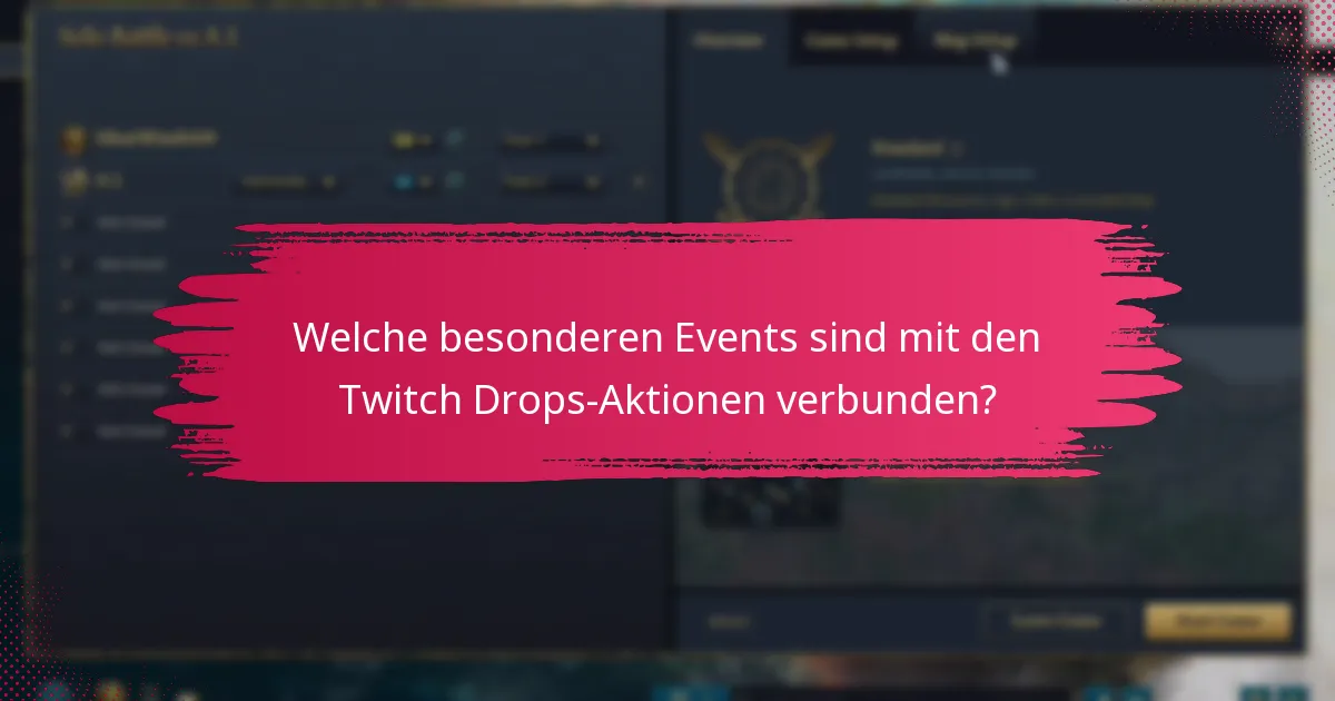 Welche besonderen Events sind mit den Twitch Drops-Aktionen verbunden?
