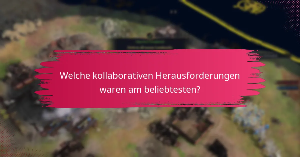 Welche kollaborativen Herausforderungen waren am beliebtesten?
