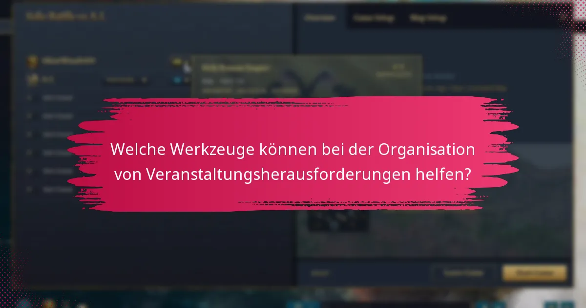 Welche Werkzeuge können bei der Organisation von Veranstaltungsherausforderungen helfen?